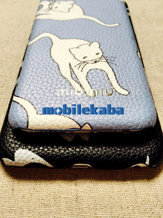 
イタリアファッションブランドmiumiu猫ネコブルー可愛いiphone6S plusケース
