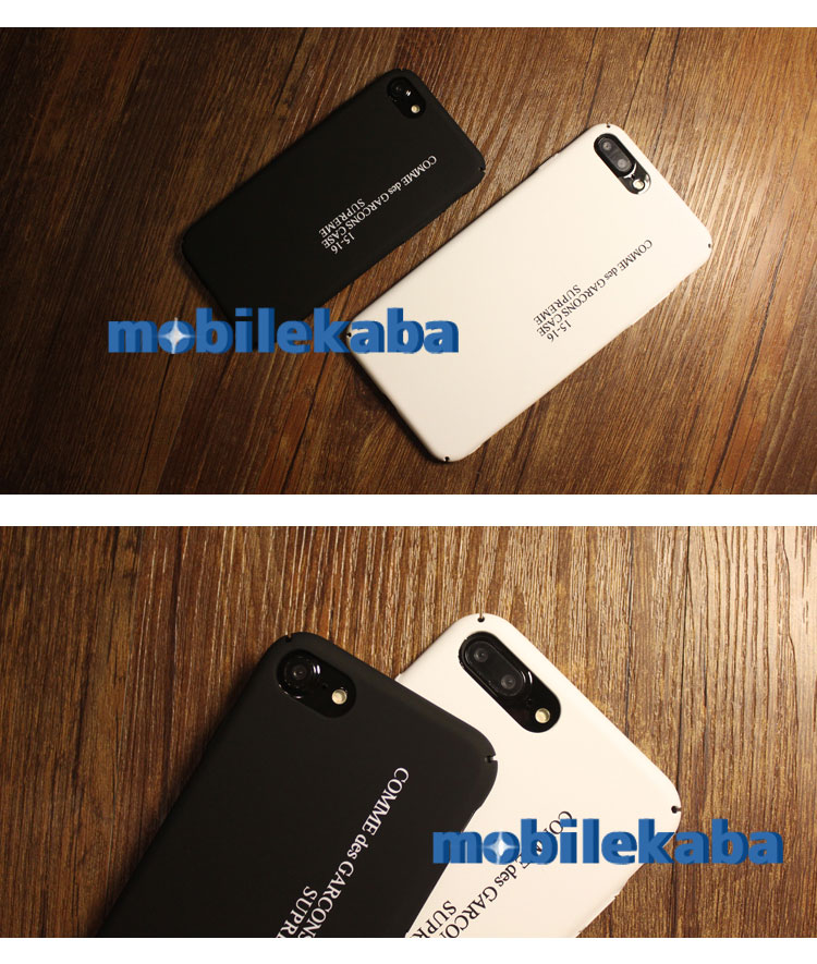 
supreme ストリートブランド風 iPhone7/8ケース シュプリームブラック黒白ホワイトシンプルデザインクールカップル最適 裏側
