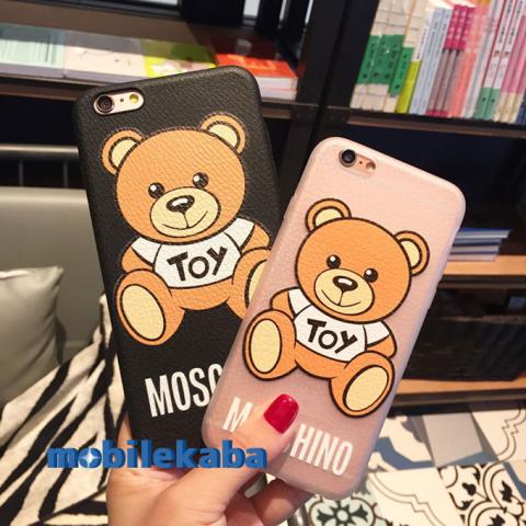 モスキーノMoschino可愛8クマ熊8plusアイフォン8ケース 萌えiPhone7s/7透明ブラック黒ファッション携帯カバー