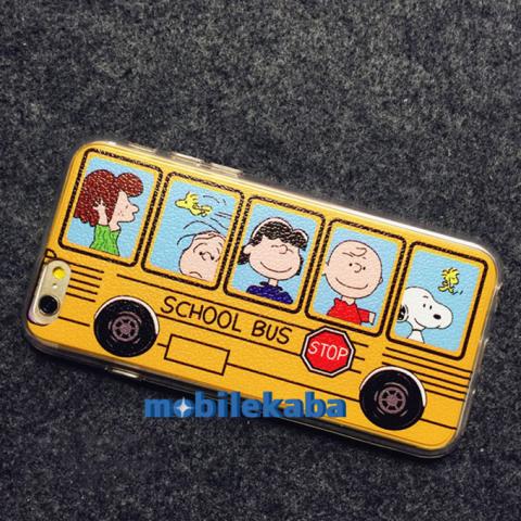 スヌーピー チャーリー・ブラウンの友たち 通学バスデザインiPhone8 iPhone7/7sケース おもしろSchool bus模様 花形キャラクターアイフォン8カバー 個性