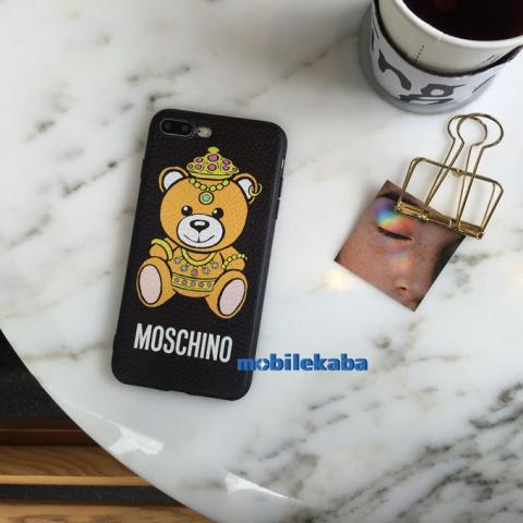 Moschinoモスキーノ王冠クラウン熊クマiPhone8ケース 綺麗プリンセス 人気キャラクターマスコット 芸能人愛用iPhone7 iPhone7sカッコイイカバー