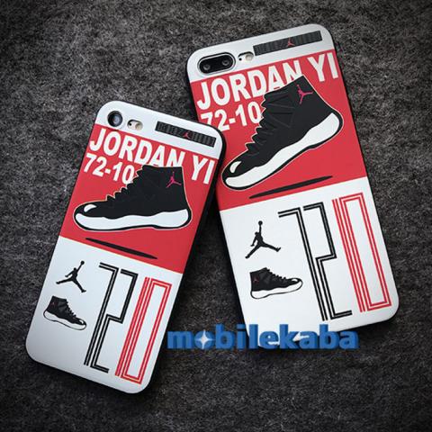 バスケ ブランド エアジョーダン Air Jordan 7210 スニーカー 滑り止めデザイン 個性 カッコイイ 赤白配色 シリコン iPhoneX iPhone8 iPhone7 ソフト ケース 欧米風 男女兼用 カップル向けカバー