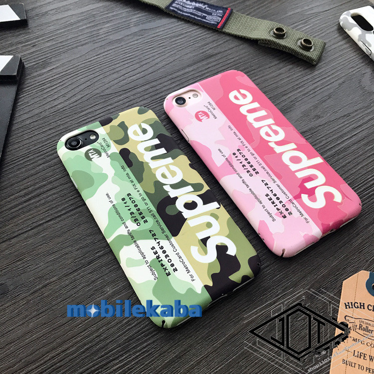 
定期券デザインsup迷彩柄iphone7ケース6splusシュプリームSupremeアイフォン8マット素材ハードケースパロディiPhoneX/8plus
