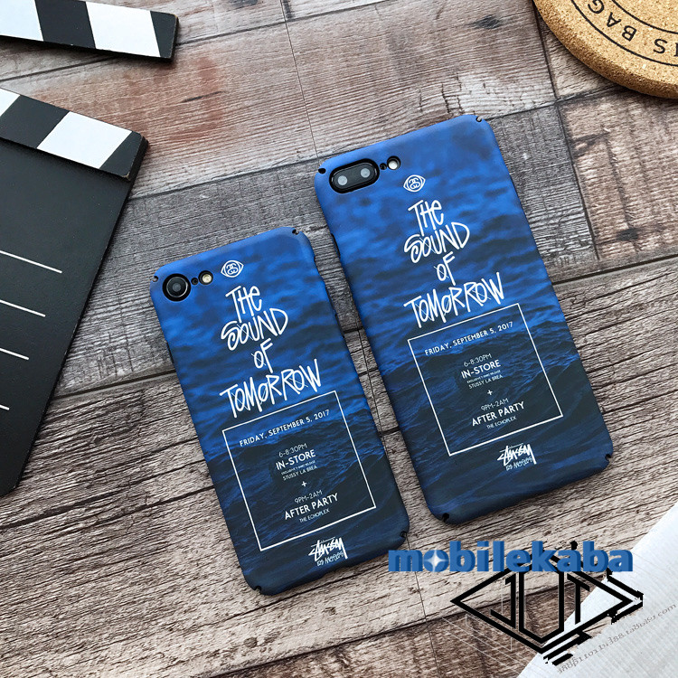 青いおしゃれファッション男iphone7ケース8個性的芸能人海深海モデル愛用stussyアイフォン6s plusハードケース女性ストリート風
