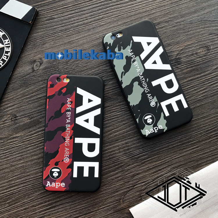 エーエイプ Aape迷彩iphone7ケース8 plus個性英語文字ロゴおしゃれファッションブランド アイフォン6sソフト携帯カバーかっこいい
