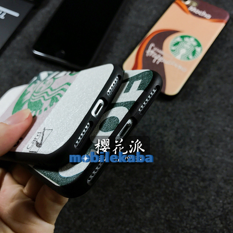 X/8Plus/7ケースiphone6splusソフト携帯カバー耐衝撃STARBUCKSファッションお揃いペア携帯ジャケット

