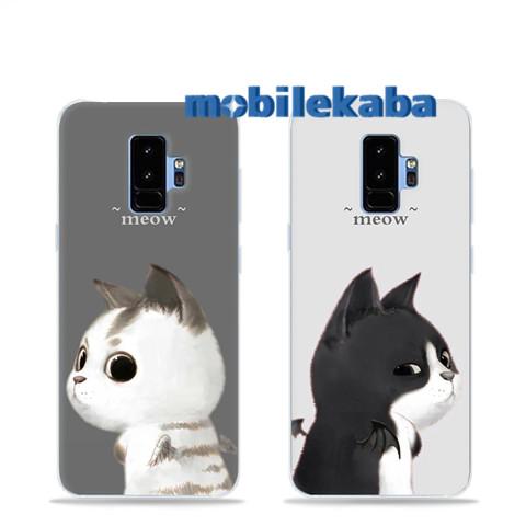 ギャラクシーS9 PLUSケースGALAXY S9Plusシリコンソフトケース個性的イラスト風男女ネコ猫キャット耐衝撃Galaxy S9携帯カバーおしゃれ白熊クマおそろいペア携帯ジャケット