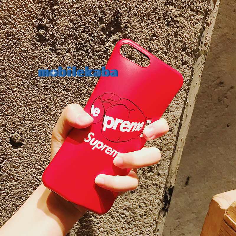 
ファッションブランドアイフォンXケース シュプリーム Supreme赤いiPhone8plus/8/7plusケース黒いボクシンググローブ6sマット素材
