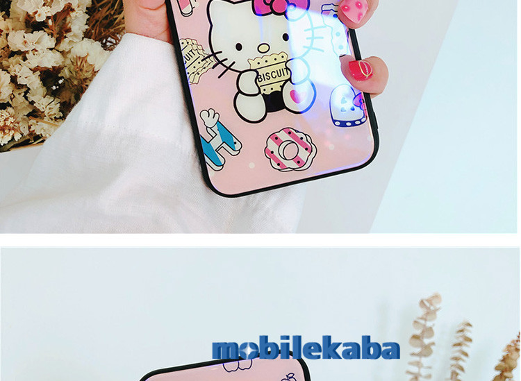 
Hello Kittyケース硬化ガラス8/7/6s携帯カバー人気ハローキティかわいいキャラクター
