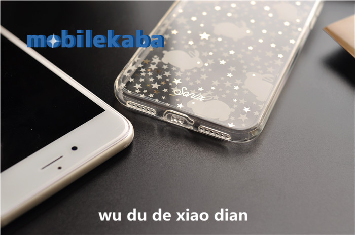
携帯カバーiPhone8Plus/8アイフォン8ソニックス6s plusブランド透明クリアケース動物ラビット キラキラ
